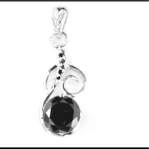 New 2 CT. Opaque Black Moissanite Pendant